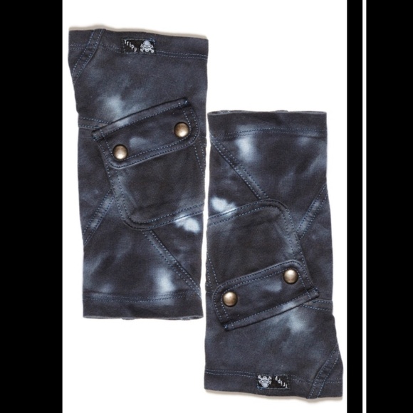 TRIPP NYC OSFM NWTs Arm Warmers with Small Pocket Denim Blue Indigo Unisex OSFM - Picture 8 of 9
